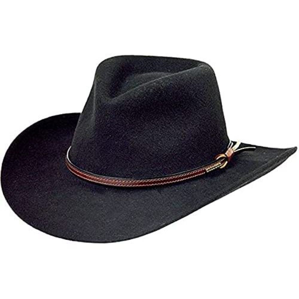 Stetson Mens Bozeman Crushable Soft Wool Felt Western Hat, Large - Black